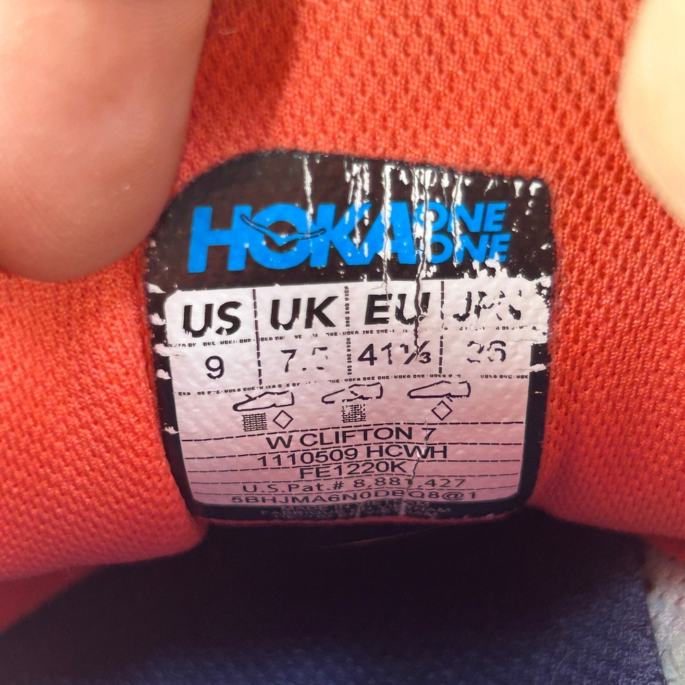 Hoka One One Clifton 7 Womens Size 9 Running Shoes Hot Coral White Cushioned - Picture 5 of 9